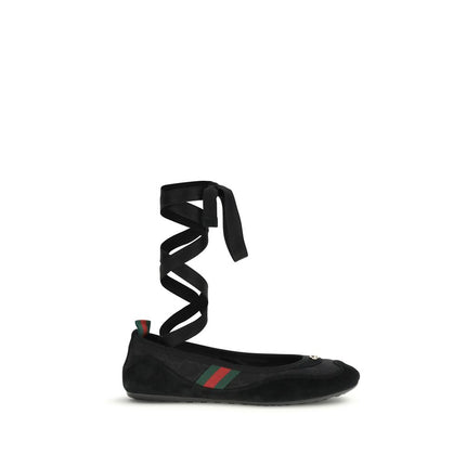 Gucci Black Fabric Ballet Flats