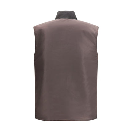 Diesel Brown Polyamide Sleeveless Jacket