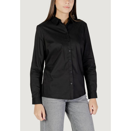 Jacqueline De Yong Black Cotton Blouse