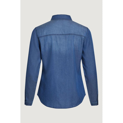 Vila Clothes Blue Cotton Blouse