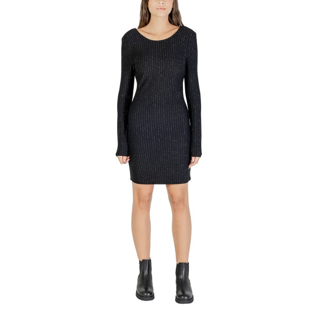 Jacqueline De Yong Black Polyester Short Dress