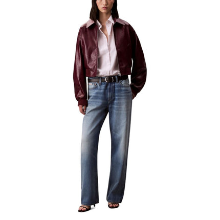 Calvin Klein Jeans Bordeaux Polyethylene Leather Jacket
