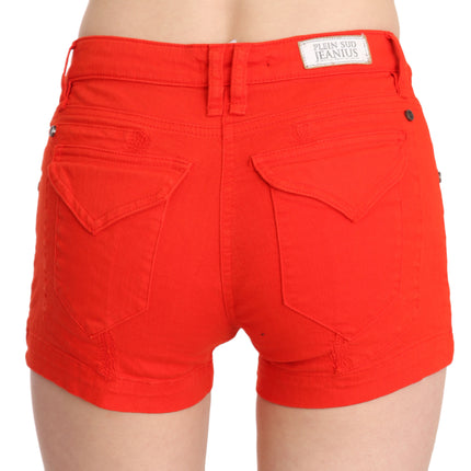 PLEIN SUD Orange Mid Waist Cotton Denim Mini