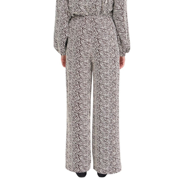 ICHI Brown Polyester Casual Pants