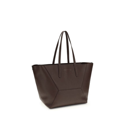 Brunello Cucinelli Brown Calf Leather Bos Taurus Shoulder Bag