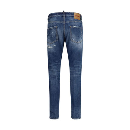 Dsquared² Blue Cotton Slim Fit Jeans