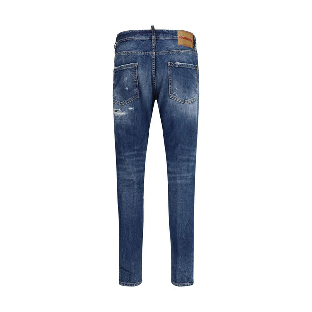 Dsquared² Blue Cotton Slim Fit Jeans