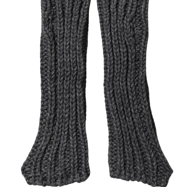 Dolce & Gabbana Gray Acrylic Knitted Fingerless Arm Warmer Gloves