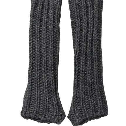 Dolce & Gabbana Gray Acrylic Knitted Fingerless Arm Warmer Gloves