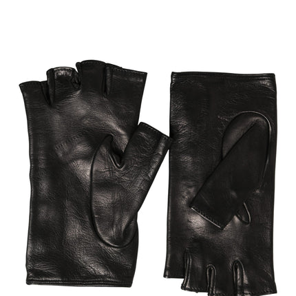 Dolce & Gabbana Women Black Embellished Wrist Length Mitten Gloves