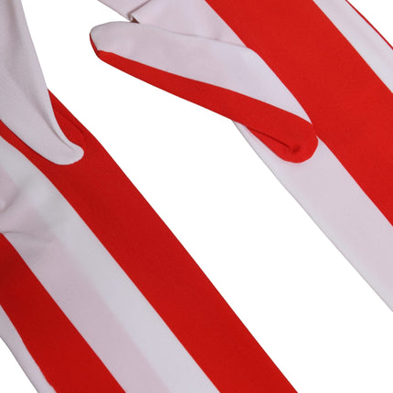 Dolce & Gabbana Red White Stripes Nylon Elbow Length Women Gloves