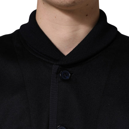 Dolce & Gabbana Black Cashmere Knitted Button Down Jacket