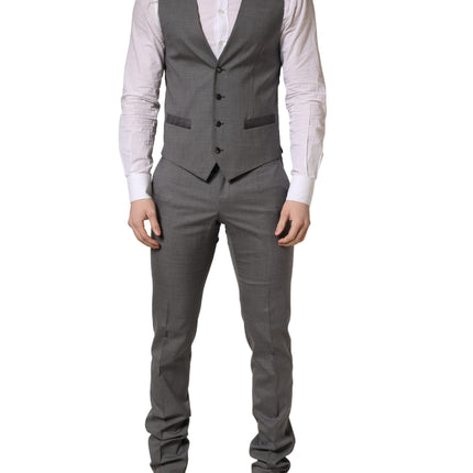 Dolce & Gabbana Gray Wool Single Breasted 1 Button 3PC Suit