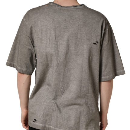 Dolce & Gabbana Gray DG Logo Print Cotton Round Neck T-shirt
