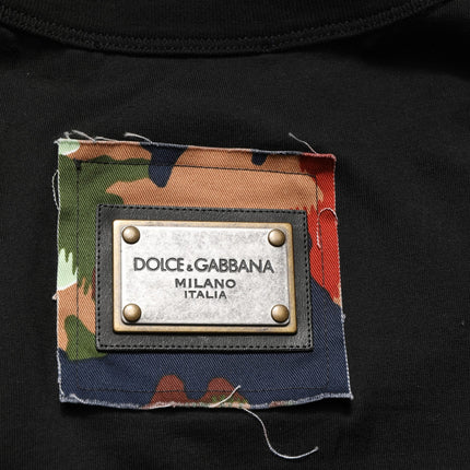 Dolce & Gabbana Black Italians Do It Better Camo Pocket Men T-shirt