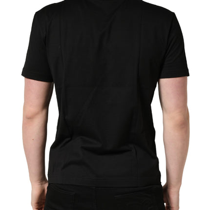 Dolce & Gabbana Black Logo DG Print Cotton Crew Neck T-shirt