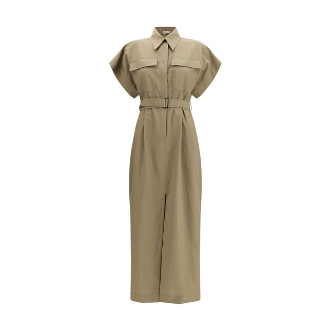 Brunello Cucinelli Beige Cotton Casual Dress