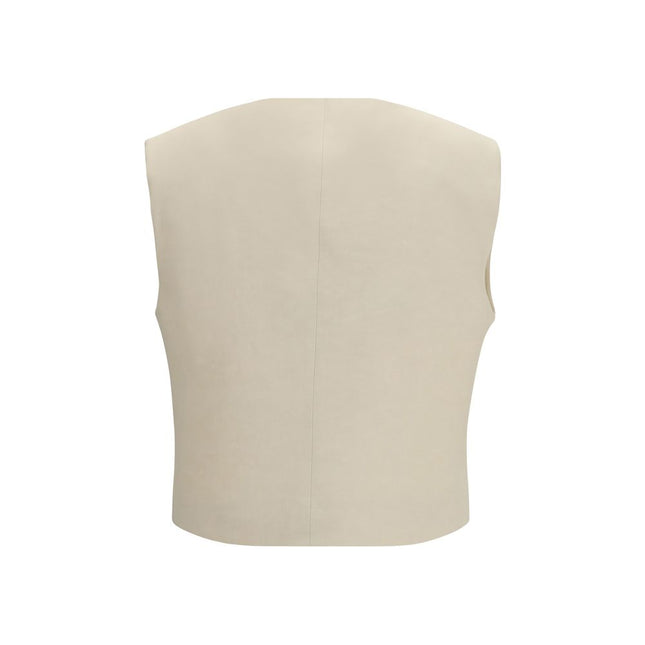 P.A.R.O.S.H. Beige Wool Sleeveless Jacket