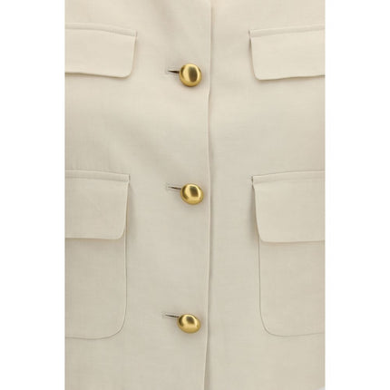 P.A.R.O.S.H. Beige Wool Sleeveless Jacket