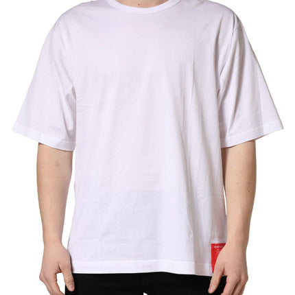 Dolce & Gabbana White Cotton Short Sleeves Crew Neck T-shirt