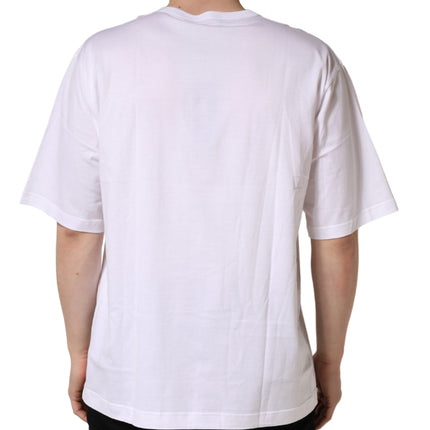 Dolce & Gabbana White Cotton Short Sleeves Crew Neck T-shirt