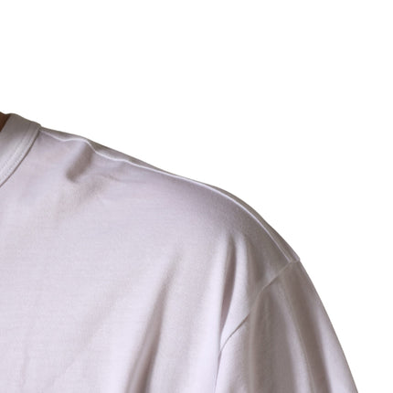 Dolce & Gabbana White Cotton Short Sleeves Crew Neck T-shirt