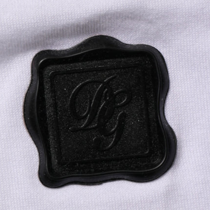 Dolce & Gabbana White Logo Patch Cotton Crew Neck T-shirt