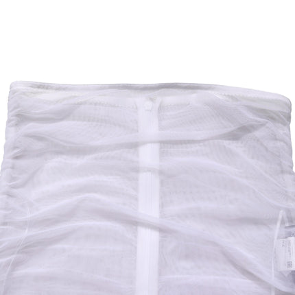 Dolce & Gabbana White Sheer Nylon Stretch Sheath Maxi Dress