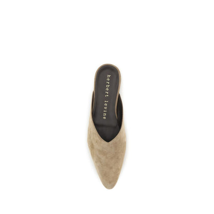 Herbert Levine Beige Calf Leather Bos Taurus Mules