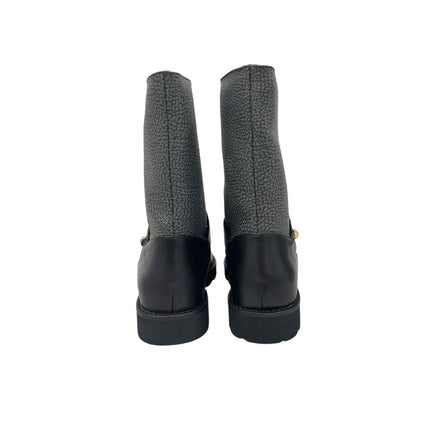 Borbonese Grey Leather Women Boot