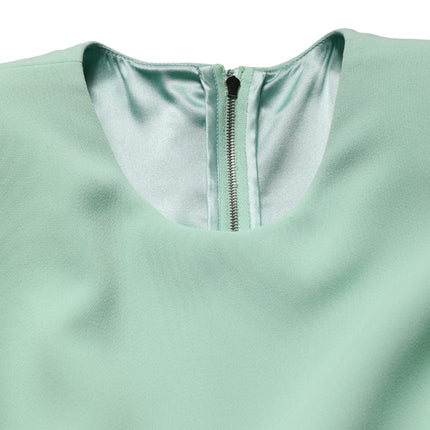 Dolce & Gabbana Green Viscose Long Sleeves Long Gown Dress