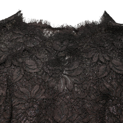 Dolce & Gabbana Black Floral Lace Sheath Long Maxi Dress