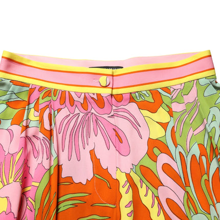 Dolce & Gabbana Multicolor FloralPrint Cropped Trouser Pants