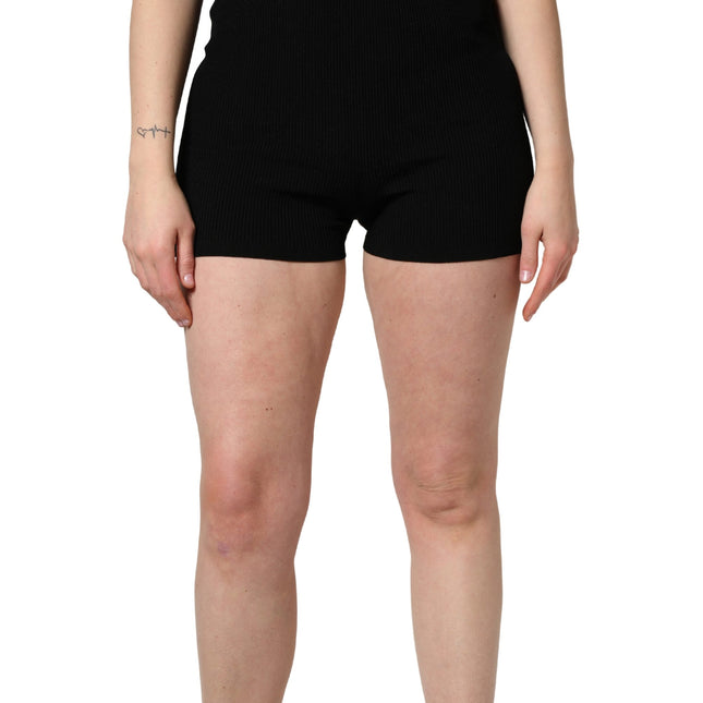 Dolce & Gabbana Black Viscose High Waisted Hot Pants Shorts