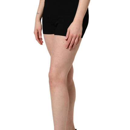Dolce & Gabbana Black Viscose High Waisted Hot Pants Shorts