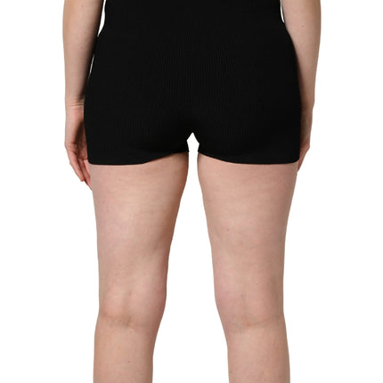 Dolce & Gabbana Black Viscose High Waisted Hot Pants Shorts