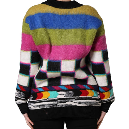 Dolce & Gabbana Multicolor Stripes V-neck Pullover Sweater