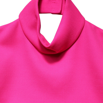 Dolce & Gabbana Hot Pink Wool Backless Sleeveless Tank Top