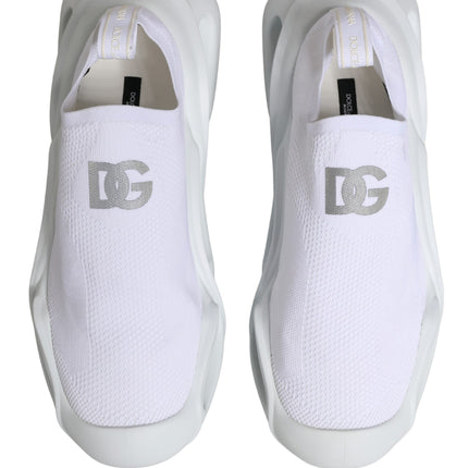 Dolce & Gabbana White Slip On Wave Low Top Sneakers Shoes