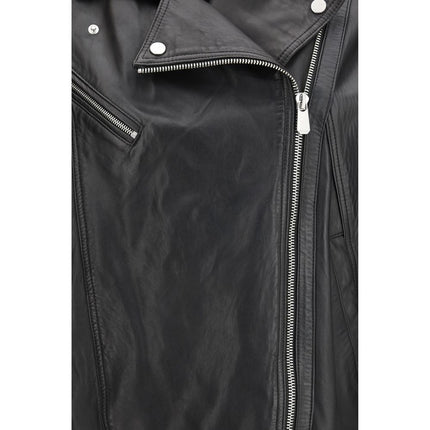 PINKO Black Lambskin Leather Jacket