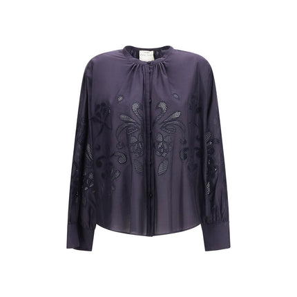Forte_Forte Blue Cotton Pattern Shirt