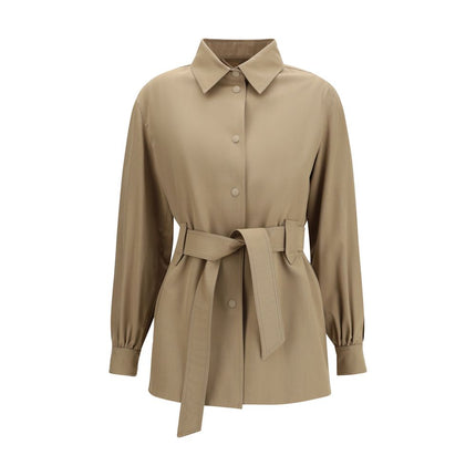 Max Mara Brown Wool Oves Aries Sleeveless Jacket