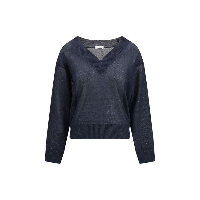 Brunello Cucinelli Blue Linen T-Shirt