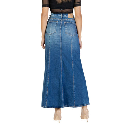 Colcci Blue Cotton Long Skirt