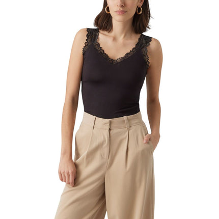 Vero Moda Black Viscose Tank Tops