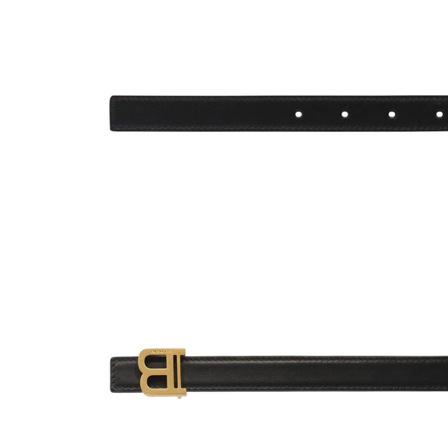 Balmain Black Leather Regular Belt