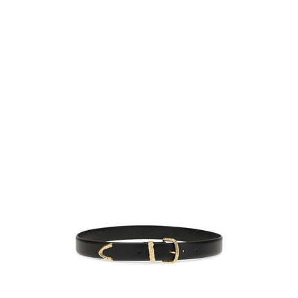 PINKO Black Calf Leather Bos Taurus Regular Belt