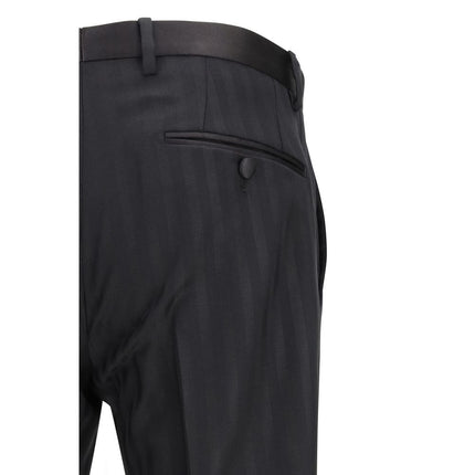 Dolce & Gabbana Black Wool Oves Aries Dress Pants