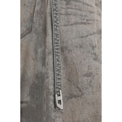 Diesel Gray Lyocell Midi Skirt