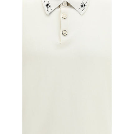 Dolce & Gabbana Beige Silk Polo Shirt